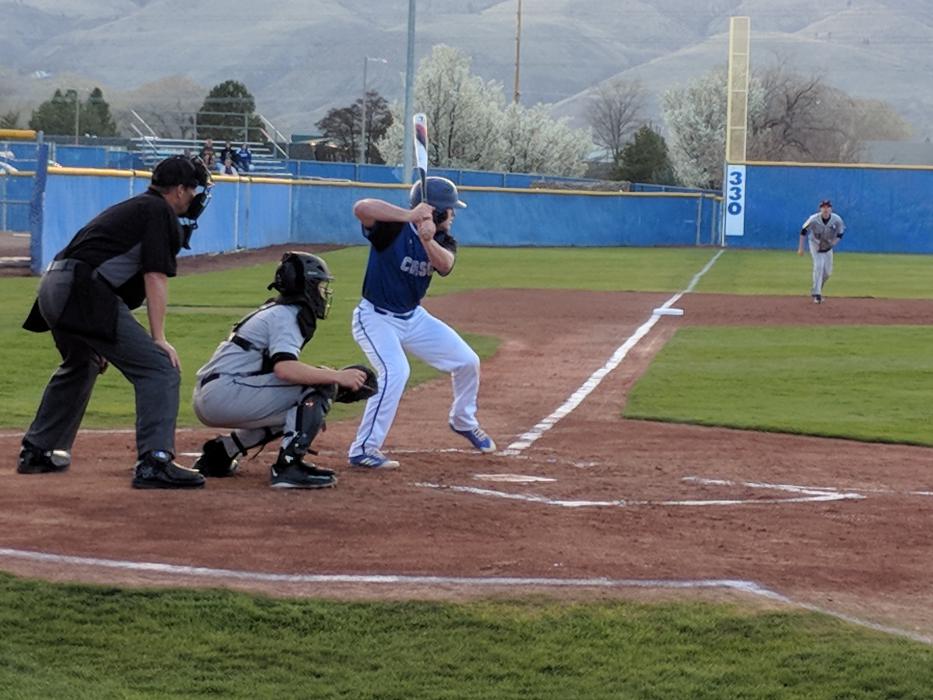 Abel Carter takes a pitch inside in the third inning.