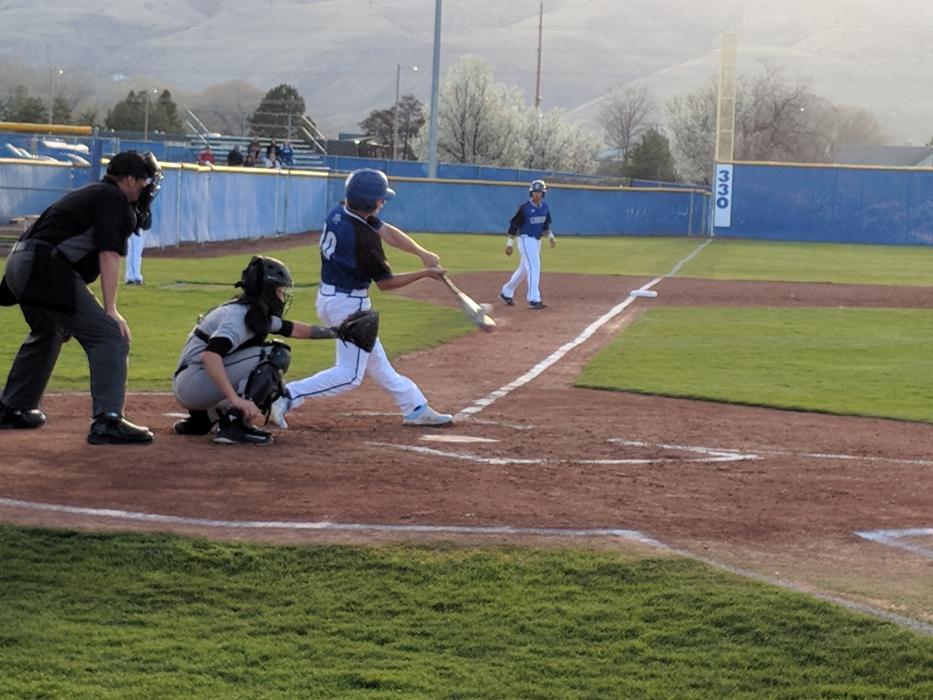 Landon Truesdale swings at a pitch inside.