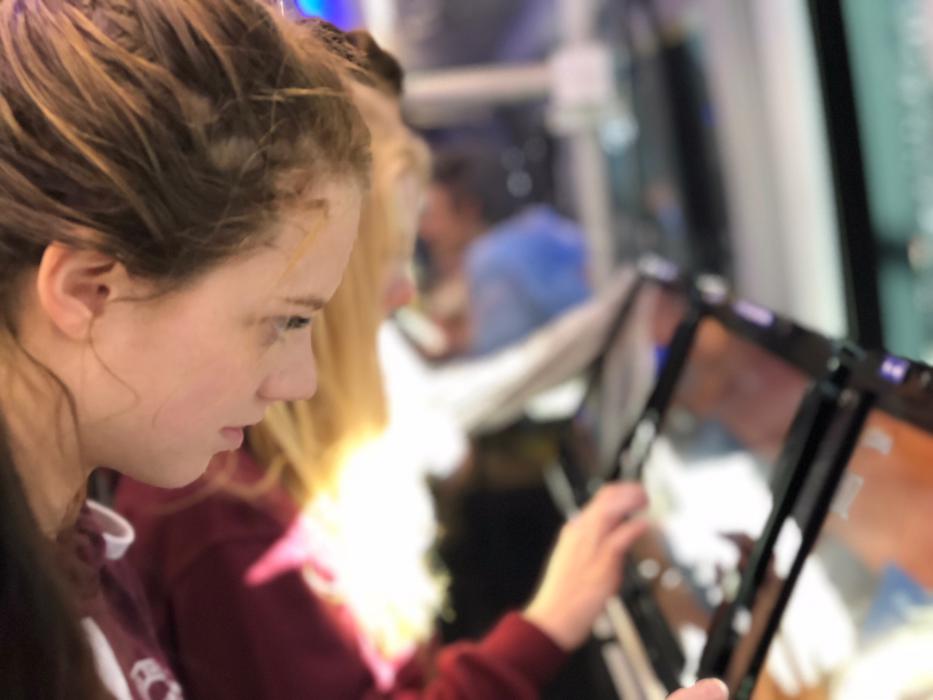 CHS student McKenzie Henley, at a CSPAN interactive station.