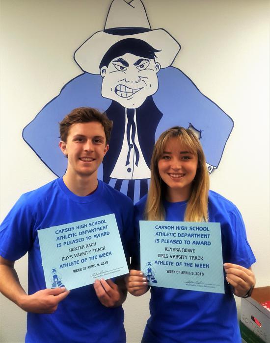 CHS Athletes of the Week Alyssa Rowe and Hunter Rauh.