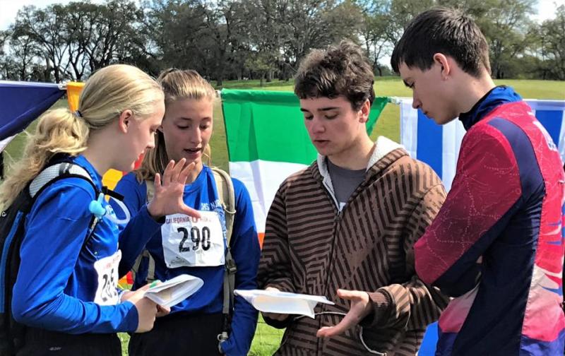 CHS Orienteering Team members prepare to compete.