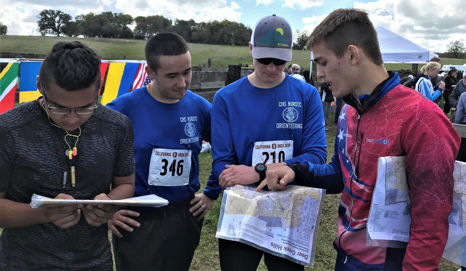 CHS Orienteering Team members preparing for their events.