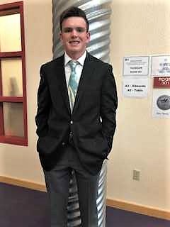 CHS student winner of the Dress for Success Challenge, Gabe Gabica.