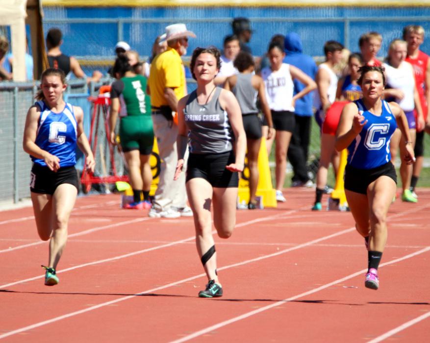 CHS 100 meter dash sprinters.