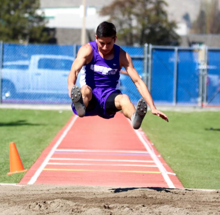 Yerington High long jumper soars into the pit.