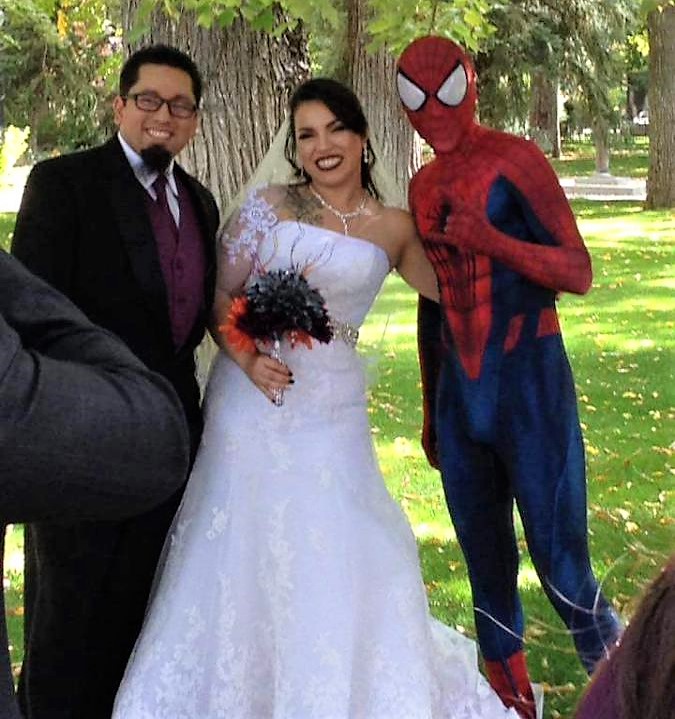 Spidey crashed my wedding photo session on Oct. 07, 2017.