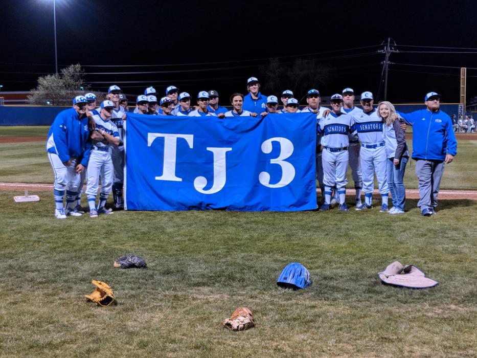 Carson High School baseball team celebrates in honor of Timothy Jones.