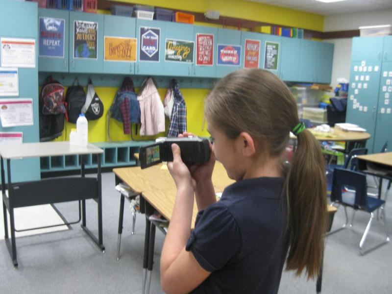 Third and fourth graders at Empire Elementary in Carson City learn filmmaking skills.