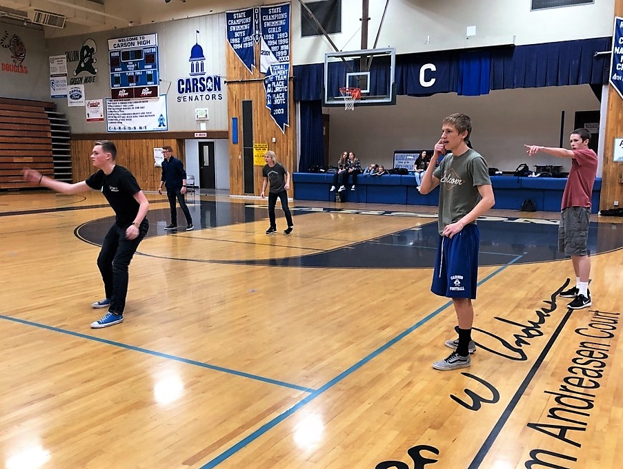 CHS FCA Dodge-ball action shot.