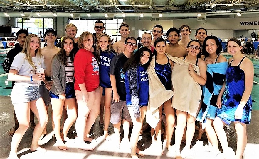 CHS Swim Team's last meet of the school year, but the boys 400 free relay is going to State.