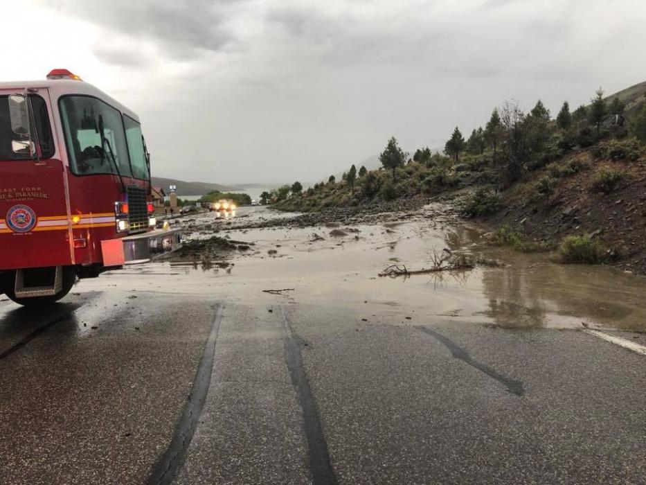 Mudslides have closed Highway 395 near Topaz Lodge in Douglas County. NHP photo