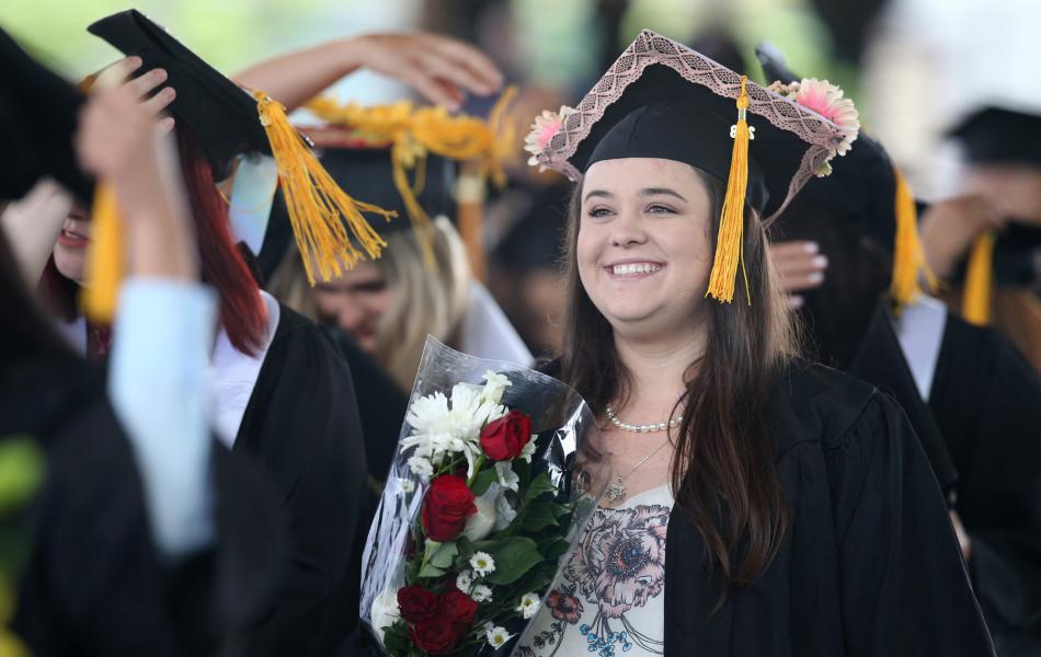 Nursing graduate Alexandra Dodge enjoys the 2018 WNC commencement. Photo by Cathleen Allison, Nevada Momentum