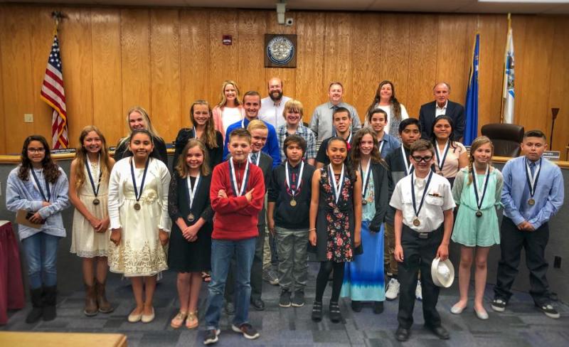 Student winners were recognized in pairs from their respective schools.