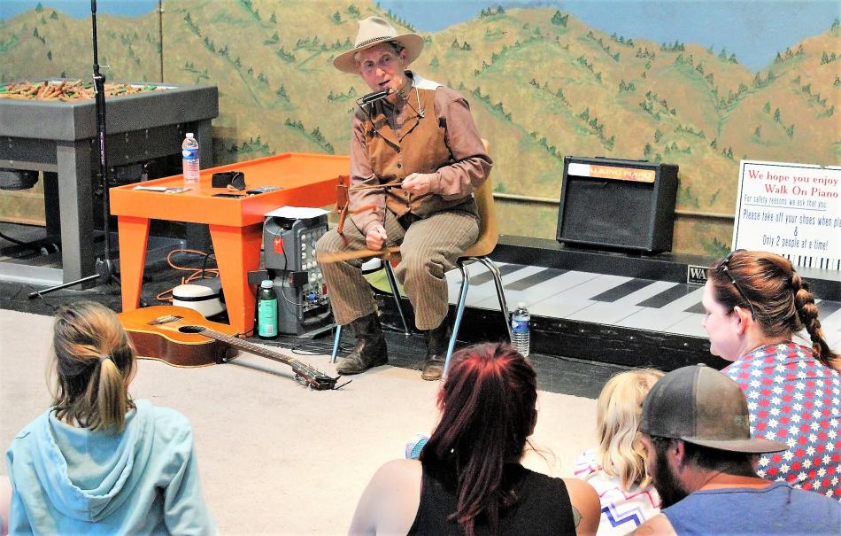 Photos by Brett Fisher. Purly Gates entertains the audience Sunday at the Children's Museum of Northern Nevada.