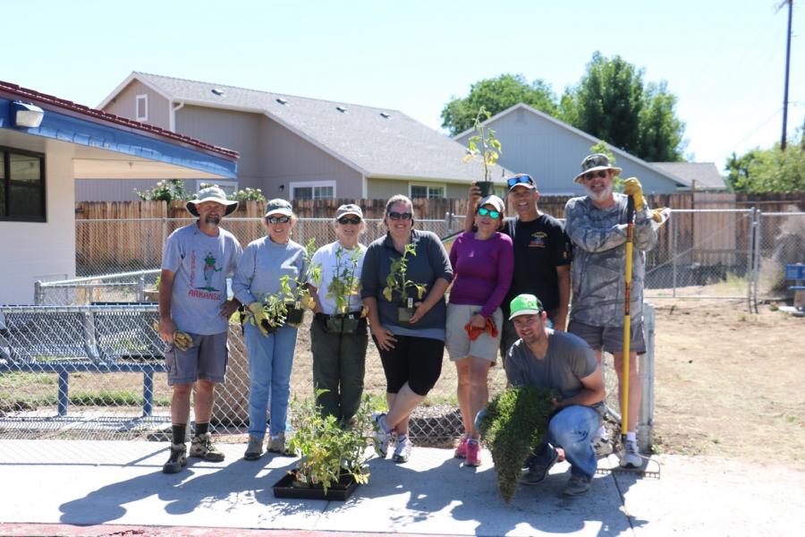 LDC Class of 2018 Removing sod in preparation for Gardnerville learning garden