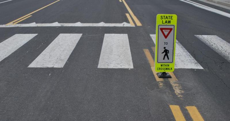 Nevada state law requires pedestrians to use sidewalks, crosswalks while obeying all traffic-control signs.
