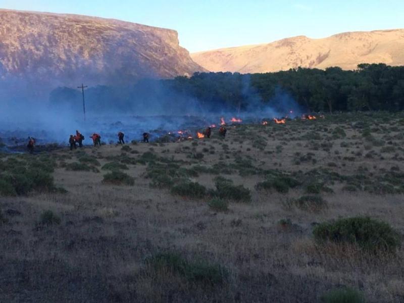 Crews work on the Chaves fire. Photo courtesy Central Lyon County Fire Protection District.
