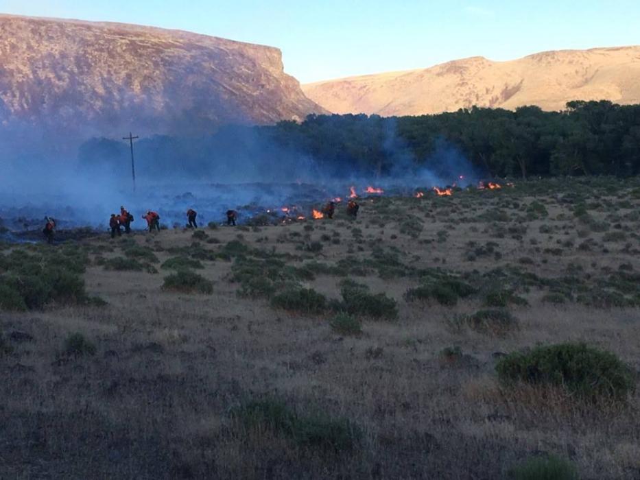 Crews work on the Chaves fire. Photo courtesy Central Lyon County Fire Protection District.