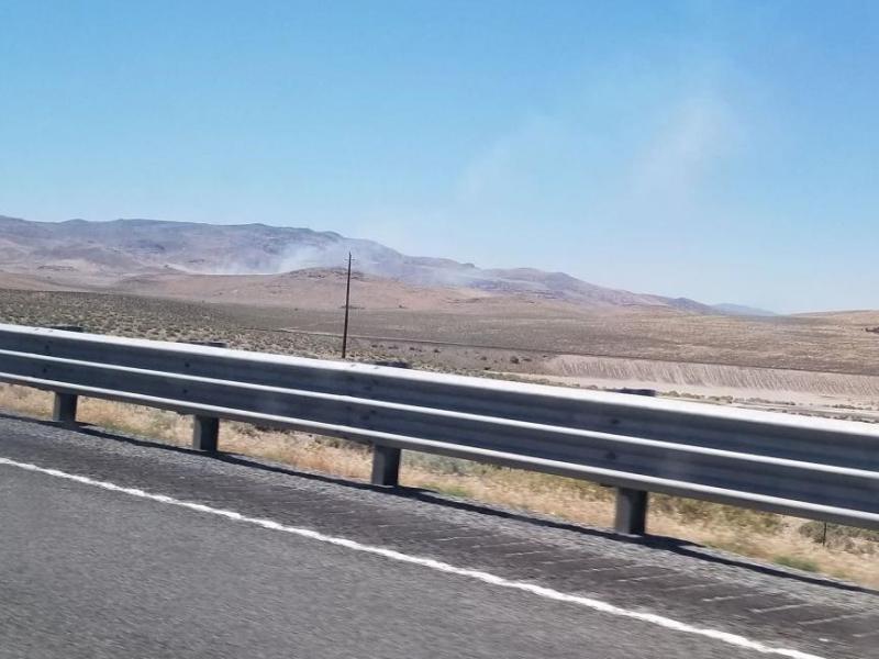 The fire is visible on U.S. Alternate Route 50 near Damon's Curve. Photo courtesy of Leticia Navarro