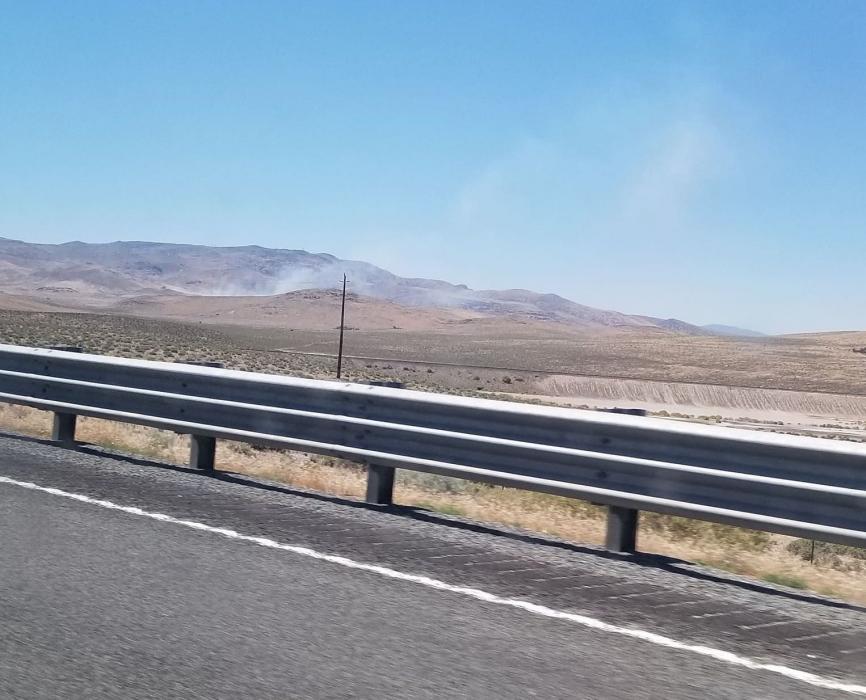 The fire is visible on U.S. Alternate Route 50 near Damon's Curve. Photo courtesy of Leticia Navarro