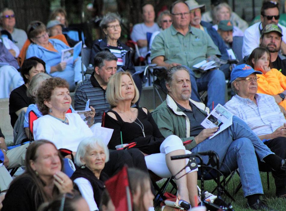 Guests on the lawn surrounding the Capital Amphitheater.