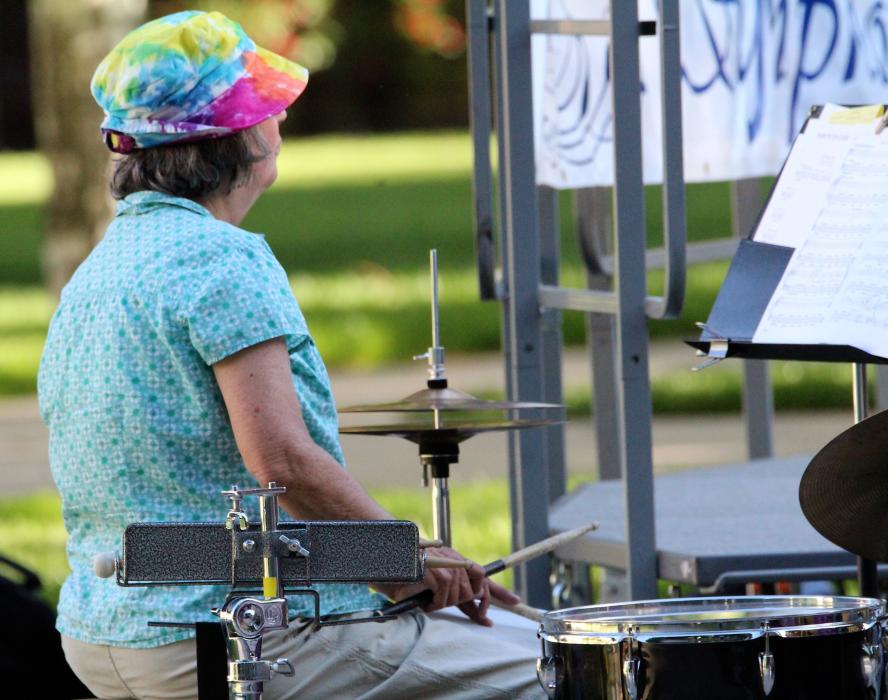 Percussionist on the trap set.