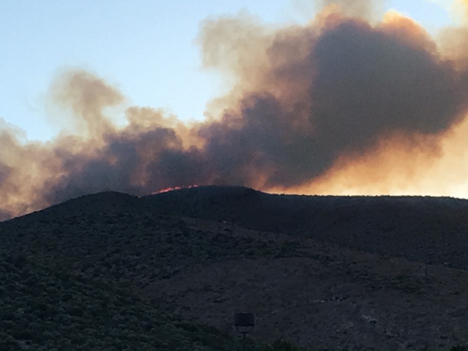 The fire was reported at around 7:30 p.m. and growing.