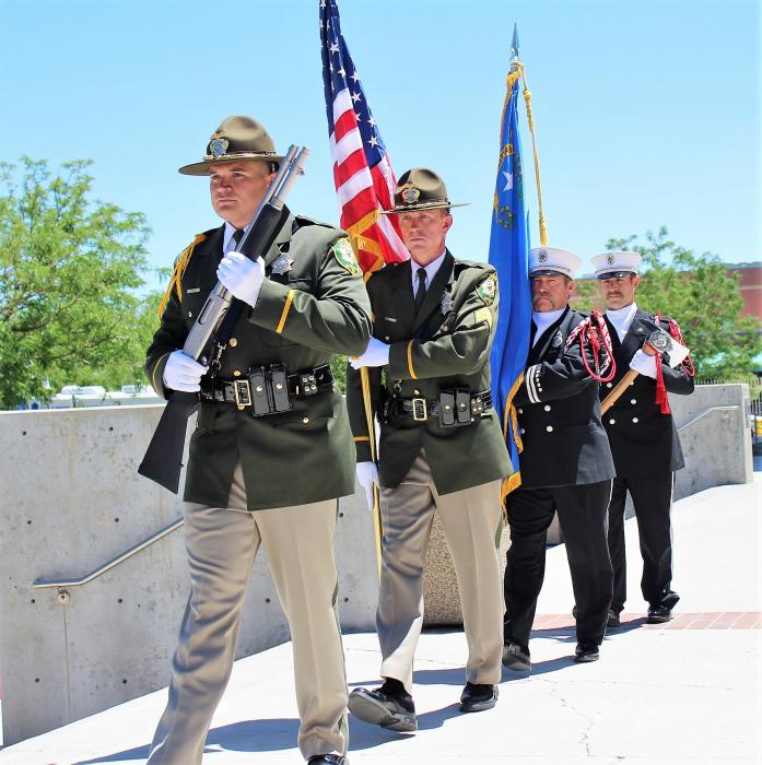 Carson City Honor Guard presents the colors.