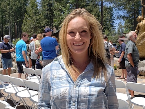 Jamie Anderson at Champions Plaza in South Lake Tahoe. Photo by South Tahoe Now