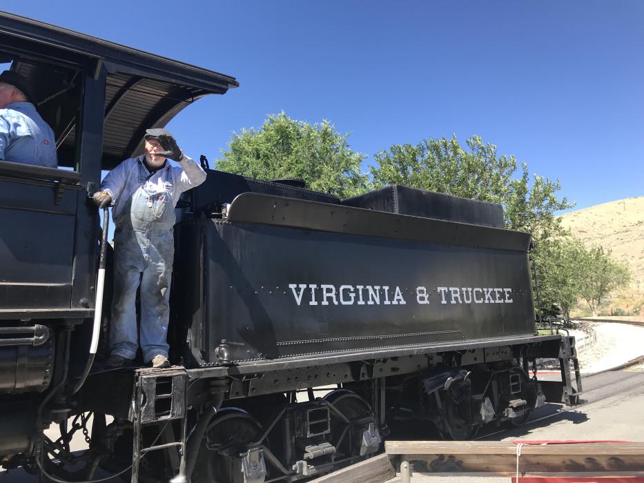 Photos by Arianna Schmidt. Railroad volunteers were all smiles for the dozens in attendance.