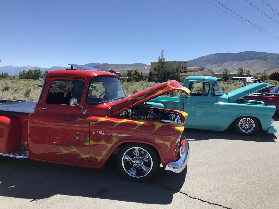 A 1955 Chevy pickup was among the car lineup.