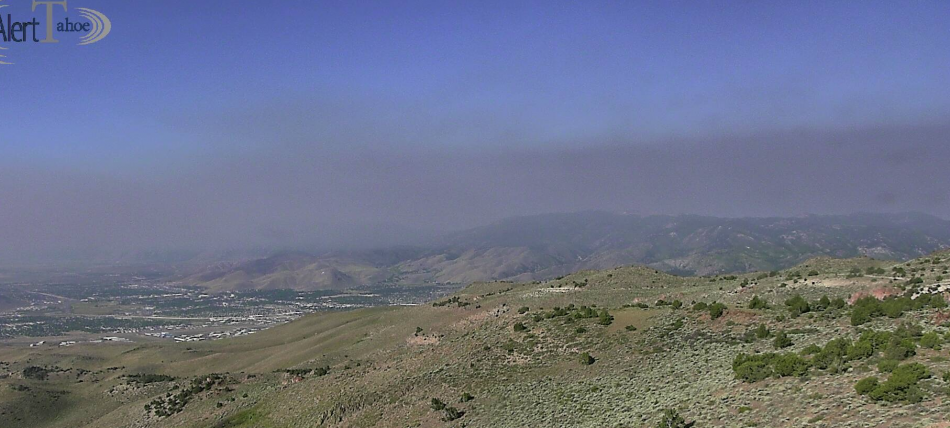 This image was taken Tuesday, 8 a.m. via the Tahoe Fire Cam at McClellan Peak north of Carson City.