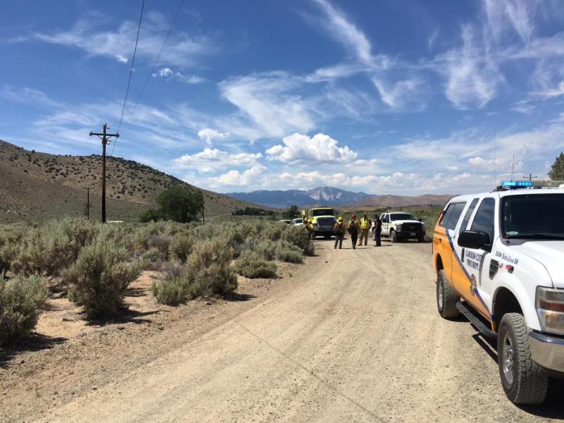 Firefighters arrived at Silver Saddle Ranch to find volunteers had most of the fire already knocked down. Photo by Kirk Caraway