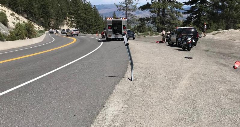 The crash happened Sunday on State Route 207 Kingsbury Grade. NHP photo