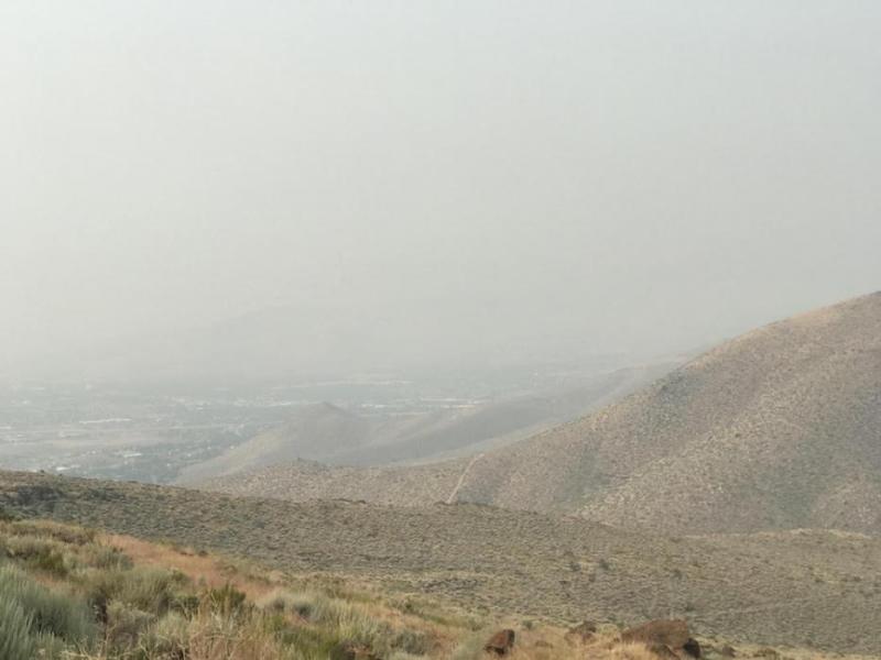 Air quality is poor again Friday as seen in this photo up Goni Canyon. Photo by Kelsey Penrose