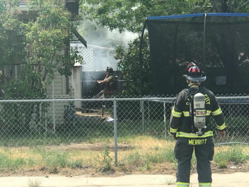 A fire off of a Star Way residence was quickly knocked down by Carson City Fire Department. Photo by Kelsey Penrose