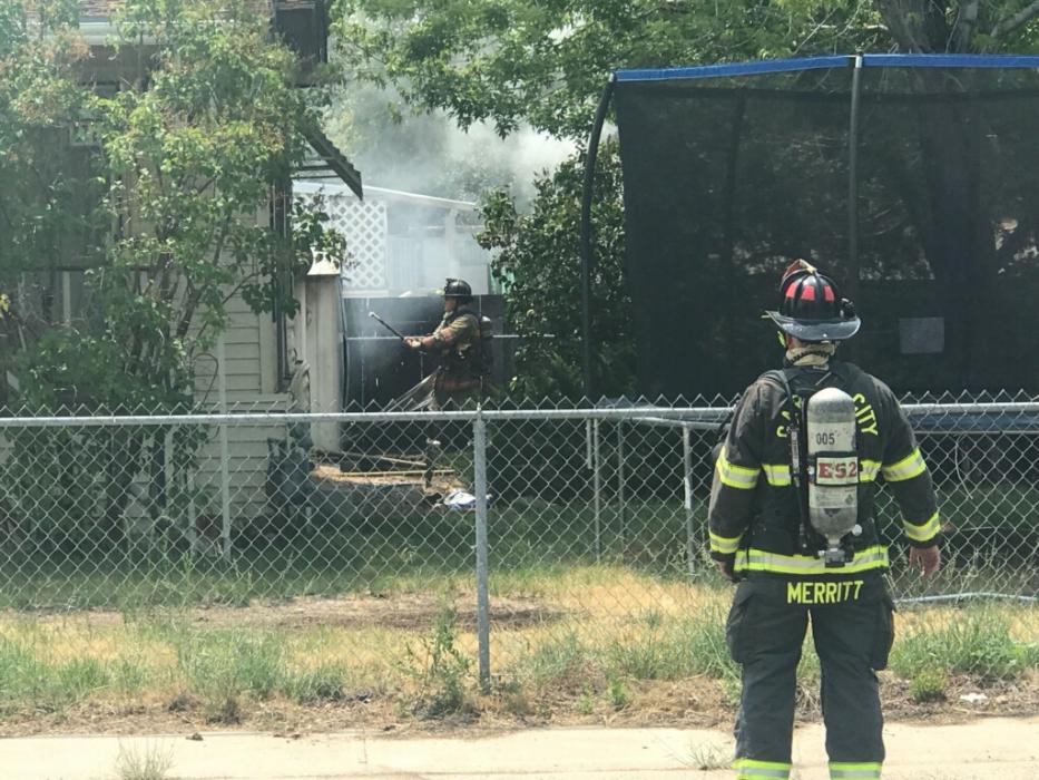 A fire off of a Star Way residence was quickly knocked down by Carson City Fire Department. Photo by Kelsey Penrose