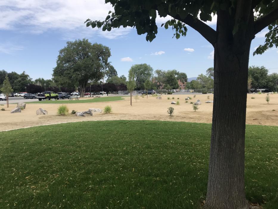 A view looking eastward across the new park.