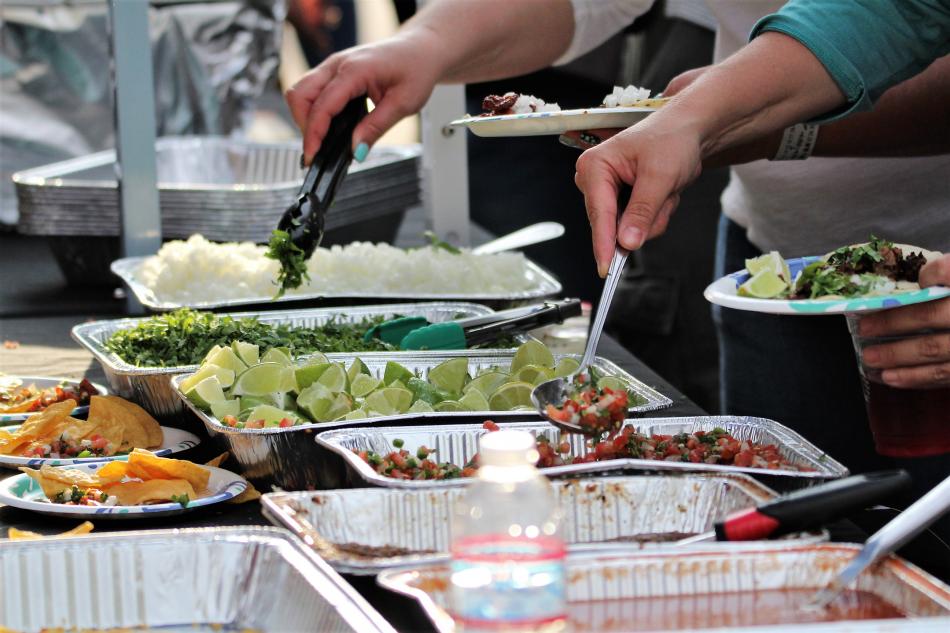 Taco toppings at Hacienda Market's station, winner of best overall. Photo by Brett Fisher