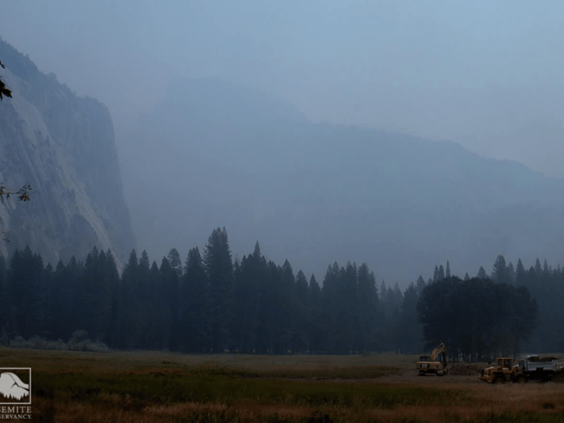 This view of Yosemite Valley on Tuesday near Half Dome is just east of Yosemite Village. Photo by Yosemite Conservancy Cam