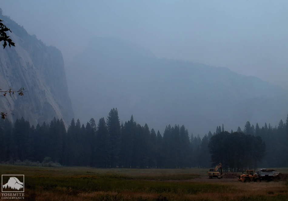 This view of Yosemite Valley on Tuesday near Half Dome is just east of Yosemite Village. Photo by Yosemite Conservancy Cam