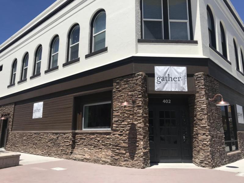 Gather is located at 402 N. Carson Street in the old Horseshoe Club