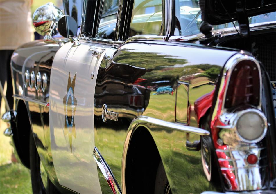A classic 1950s model California Highway Patrol squad car.