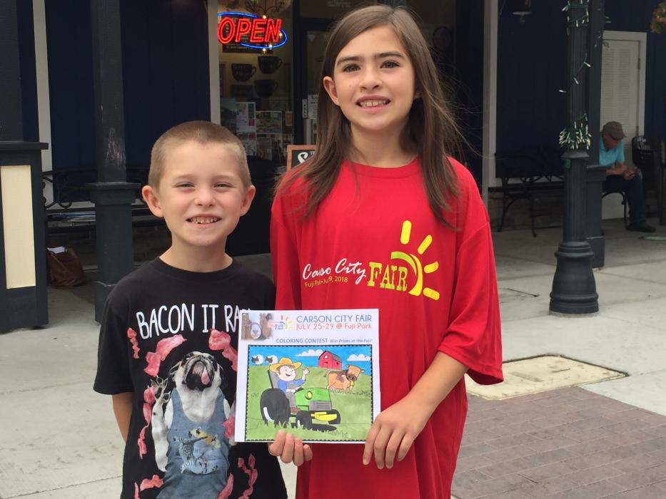 First place to Kadence, age 10, featured here with her brother James.