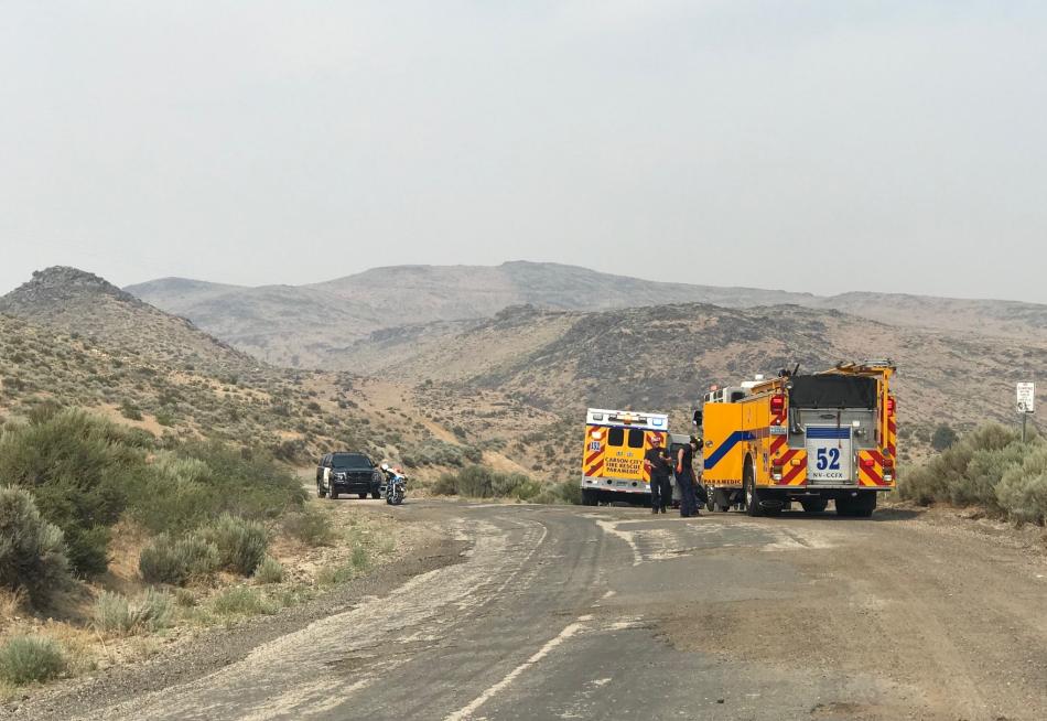 Three escaped serious injuries after a vehicle rollover Monday near the Goni water tower. Photo by Kelsey Penrose 