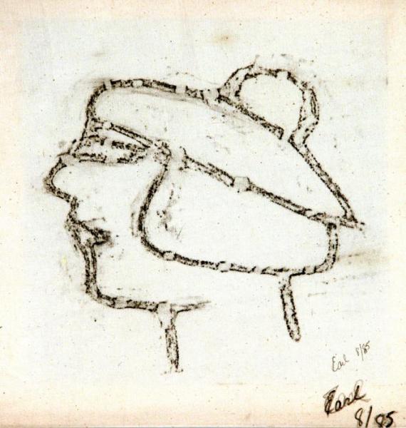 Portrait with Txapel (Beret), Jean Moore Earl and Phillip I. Earl, Wax-on-muslin rubbing, 1985 (Genoa Peak)