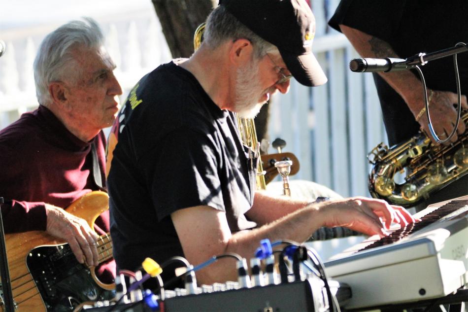 Photo by Brett Fisher. Keyboard soloist for the Millennium Bugs plays Saturday at the Foreman-Roberts House.
