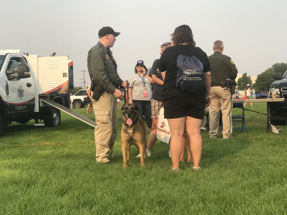 Carson City Sheriff's Deputy Riggin and K-9 Tarzan.