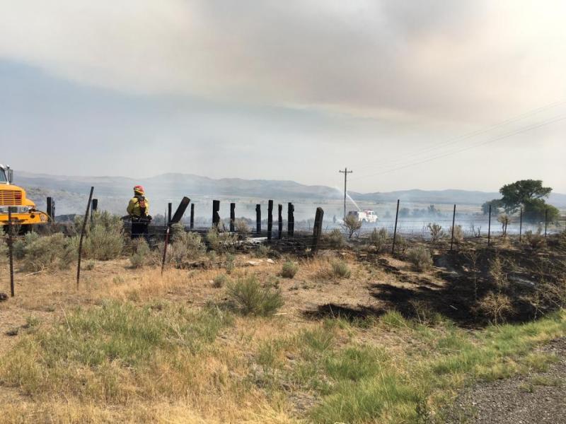 The fire is located on Washoe tribal property near Hobo Hot Springs according to tribal police. Photo by Kirk Caraway