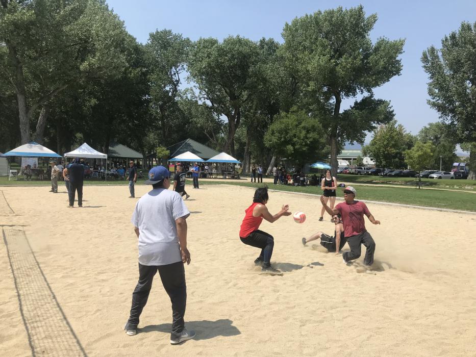 The annual volleyball tournament is put on by the young adults of the church.